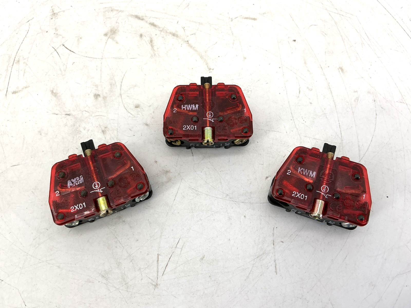 Lot of 3 New Allen Bradley 800E-2X01 Ser A Contact Cartridge Red 1NC 3A 600V