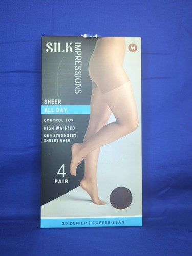 Silk Impressions 4 Paar Medium All Day Sheer Control Top Kaffeebohne 20 Denier - Bild 1 von 4