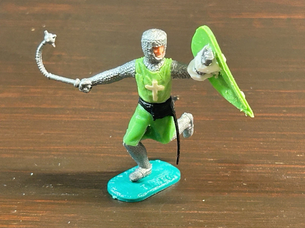 Timpo Figurine - Années 1970 - Chevalier rouge et jaune - armure grise