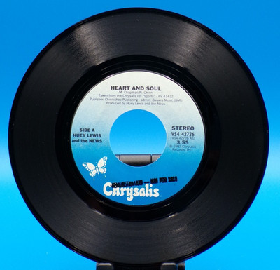 Huey Lewis & the News   Heart and Soul / You Crack Me Up 45 VG+/NM Chrysalis