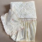 Vintage M&S St Michael Quilted Bedspread Throw + Pillowcase Single Country Diary