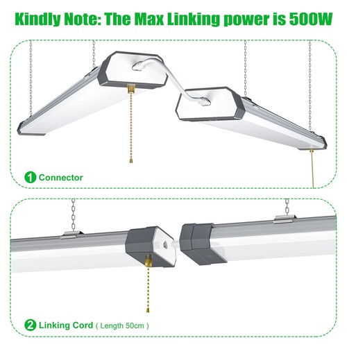 Linkable LED Shop Light 100W LED Ceiling Garage Lighting Fixture 5000K 13,000LM - Picture 8 of 12