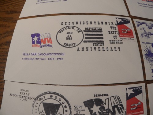 SB523 lot of 6 first day issue covers 1986 San Jacinto TEXAS USA 22 cent - Picture 4 of 7