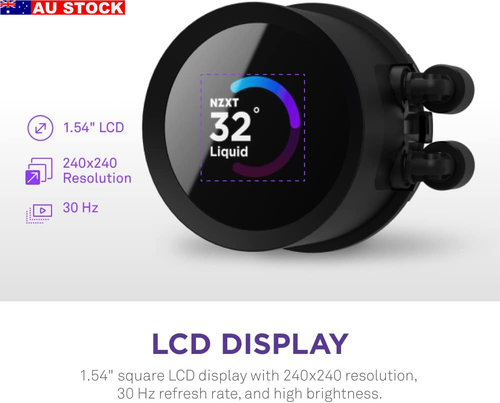 NZXT Kraken 240 AIO Liquid CPU Cooler with LCD Display, 240 Mm Size, Matte Black - Picture 3 of 9