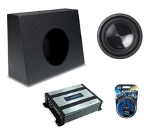 Alpine SWT-10S4 Sub + Harmony HA-A400.1 Amp + Rhino-Coated Universal 10" Sub Box