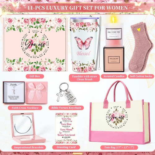 11 Stck. Christliche Geschenke für Frauen Glaube, Inspirierende Geschenke für Frauen, Rosa Bi... - Bild 2 von 8