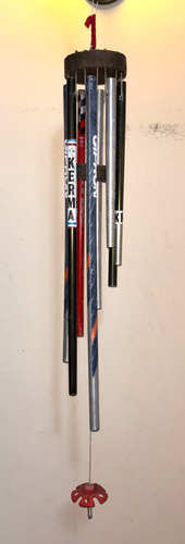 Vintage 6 Skistöcke Windspiel Skifahren Terrasse Veranda Garten klingt super! Volkskunst - Bild 1 von 7