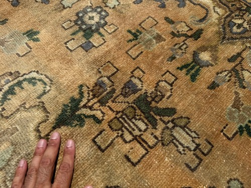 ALFOMBRA ANTIGUA 6x9 tejida a mano vintage oriental hecha a mano caqui verde óxido apagado - Imagen 10 de 22