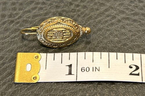1928 Barock Revival Insignie ovale Ohrhänger viktorianisches Revival verziert Vintage - Bild 6 von 7
