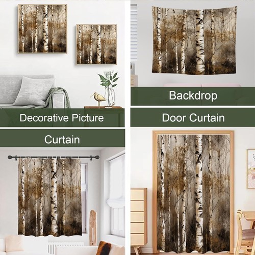 Birch Tree Shower Curtain Rustic 72"W x 72"L (Pack of 1), Color 3 - Picture 4 of 6