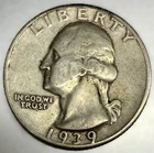 1939-D Washington 90% Silver Quarter VF Very Fine Condition 25c US Coin-3839