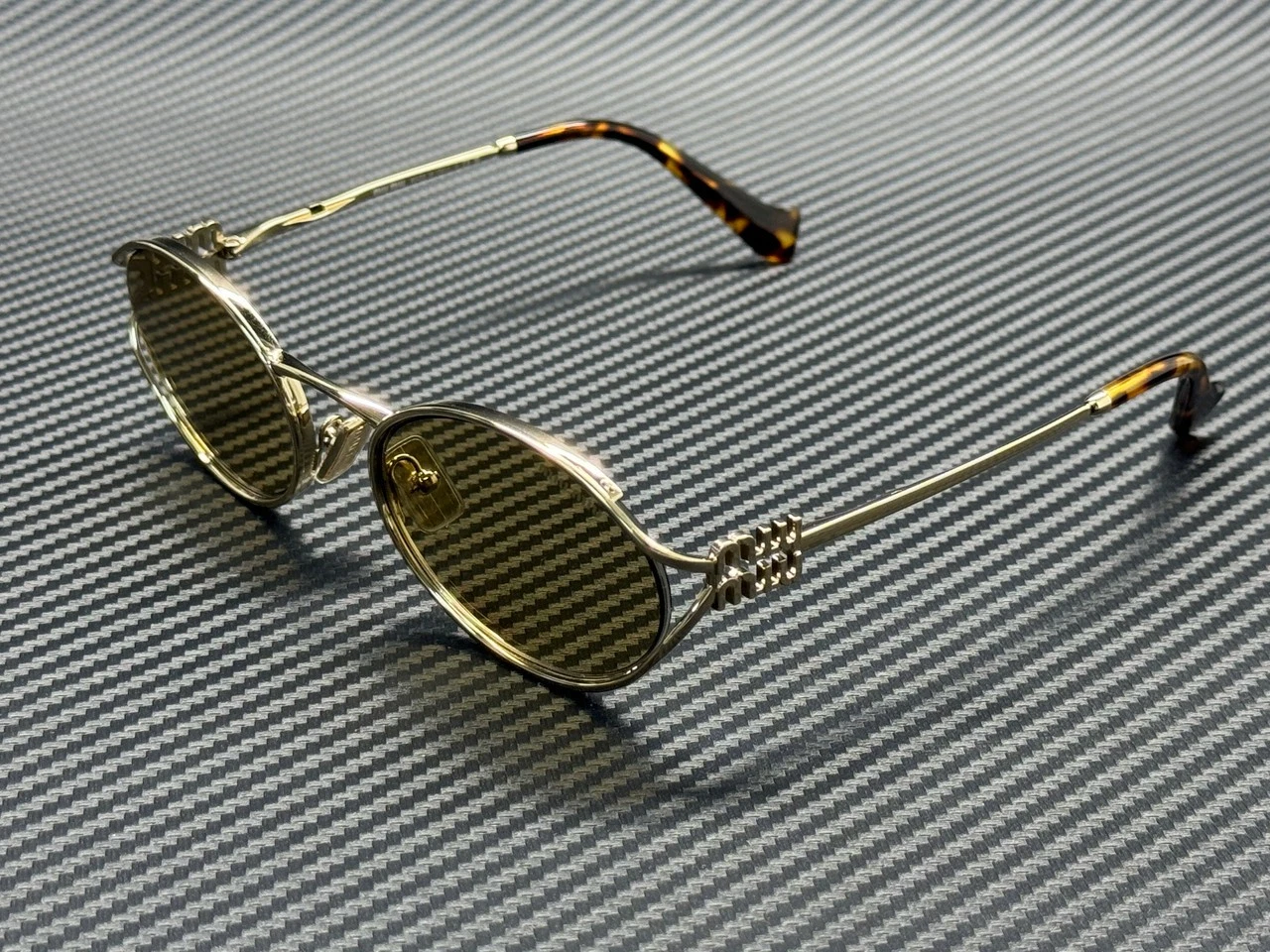Miu Miu — MIU MIU MU 52YS ZVN10R Pale Gold Yellow Women's 54 mm Sunglasses