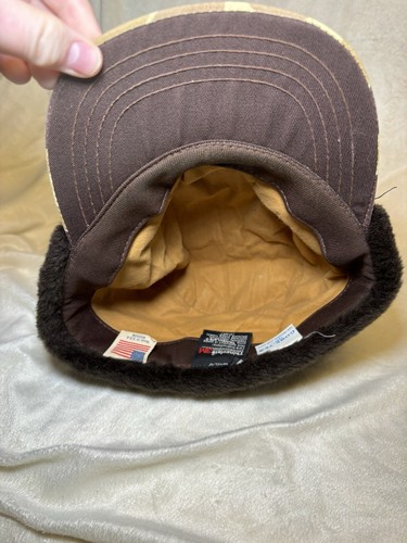 Vintage Thinsulate 3M Camo Insulated Hat Med Hunting Ear Flap Faux Fur USA Read - Picture 22 of 24