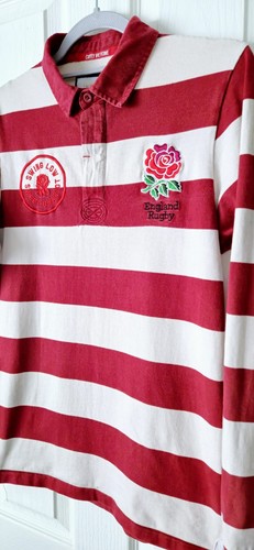 England Rugby Mens Red/White Long Sleeve Polo Shirt Embroidered Size Small VGC - Picture 4 of 16