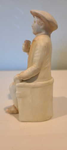 Statuina vintage fine porcellana bisque Robert Burns Tam O'Shanter - Foto 7 di 8