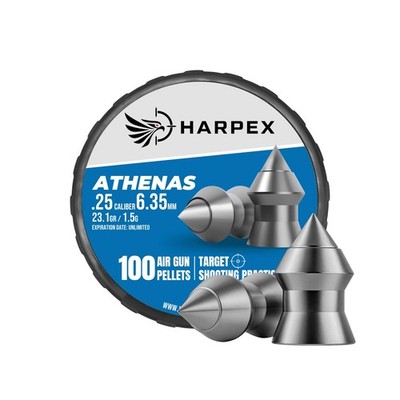 Harpex Athenas .25 ( 6.35mm) Cal Airgun Pellets 23.1gr Pointed High Accuracy