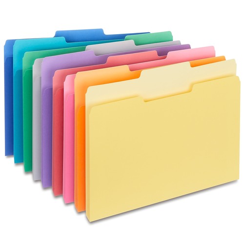 HITOUCH BUSINESS SERVICES File Folders 1/3 Cut Letter Size Assorted Colors