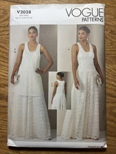 Vogue Sewing Patterns V2028 Misses Dress and Overdress. Sizes 16-24 New Uncut.