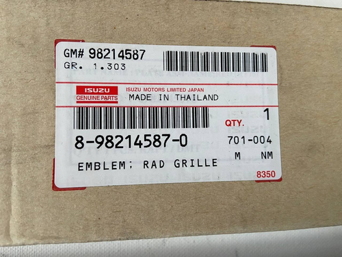 ISUZU DMAX MU-X 2012-19 GENUINO PARRILLA DELANTERA ROJA LOGOTIPO EMBLEMA 8982145870 - Imagen 6 de 6