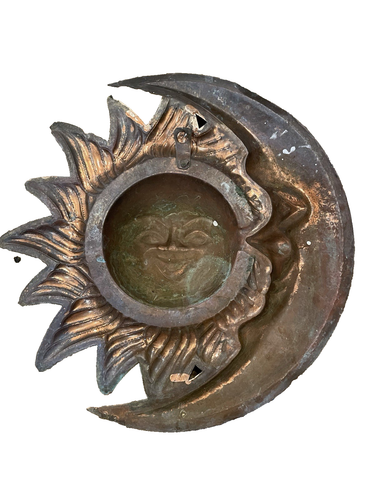 Vintage Metal Moon Sun Star Hanging Copper Wall Art Home Decor Celestial Garden - Picture 9 of 10