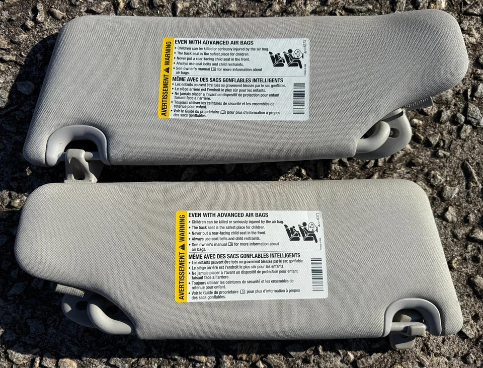 Parasoles grises laterales para conductor y pasajero Chevrolet HHR 2006-2011 OEM Foto 3 de 3