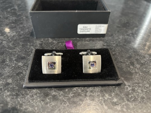 Herren Tansanit Manschettenknöpfe Hochzeit Schmuck Männer Geschenk Box H Samuel