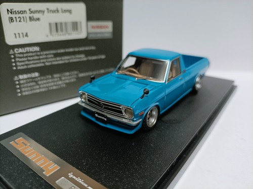 Camión largo Nissan Sunny IG 1:43 B121 modelo de coche de resina azul 