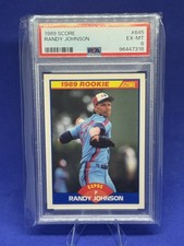 1989 Score Randy Johnson Rookie Card #645 PSA 6 – Montreal Expos RC