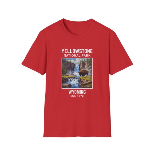 Yellowstone National Park Graphic T-Shirt, Bison Waterfall Tee, National Park - Bild 11 von 11