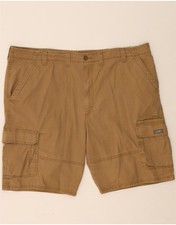 WRANGLER Mens Relaxed Fit Cargo Shorts W46 3XL Brown Cotton CU07