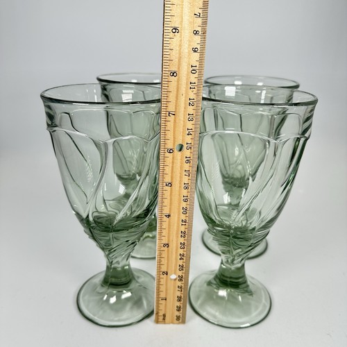 Noritake Sweet Swirl Eistee Gläser Kelche hellgrün Retired Vintage 4er Set - Bild 4 von 8