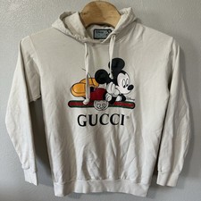 Disney Gucci Size Medium Ivory Hoodie Sweatshirt Mickey Mouse Made In Italy READ