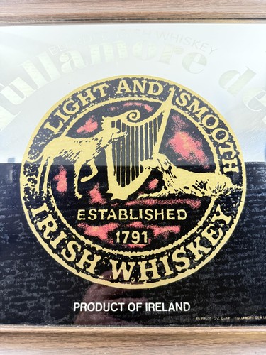 Vintage Tullamore Dew Irish Whiskey Bar Mirror Advertising Sign Framed Ireland - Picture 4 of 15