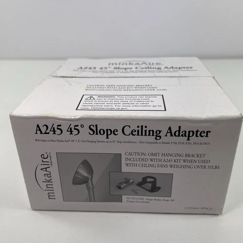 Minka Aire A245 45 Degree Sloped Ceiling Adapter Brushed Nickel - Picture 1 of 3