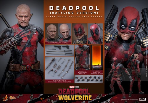 in stock New Hot Toys MMS782 Deadpool & Wolverine 1/6 Deadpool Battling Version - Picture 5 of 17