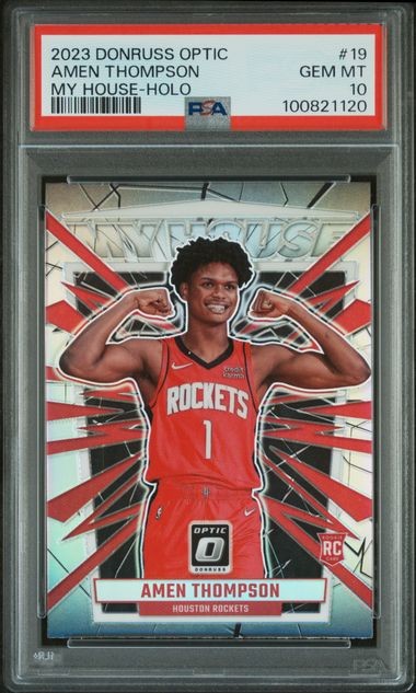 NBA 2023 Donruss Optic Amen Thompson My House HOLO #19 PSA 10