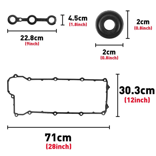 MODIGT 11129070531 Valve Cover Gasket Set + 15 Nut Seals For BMW E34 E36 M50 L6 - Picture 2 of 11