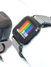 Fitbit Versa Fitness Sleep Notifications Smartwatch Tracker FB504 Black - Tested