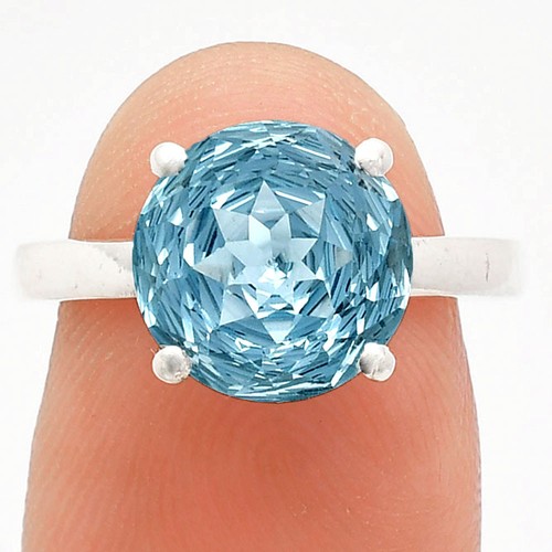 Fancy Cut Premium Sky Blue Topaz 925 Sterling Silver Ring s.9.5 Jewelry R-1019