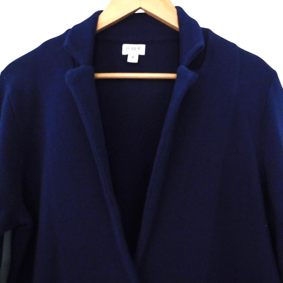 Blazer Suéter J Crew Mujer Medio Azul Escolar Chaqueta Tejida Foto 2 de 4