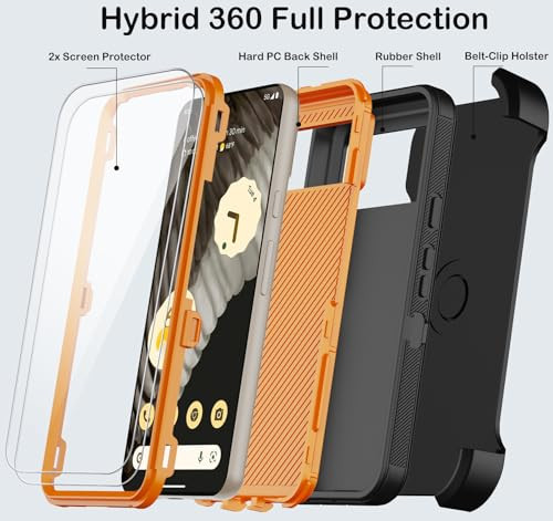 for Google Pixel 7 Pro Case with Belt Clip Holster,2X Screen Protector,Heavy - Picture 7 of 7