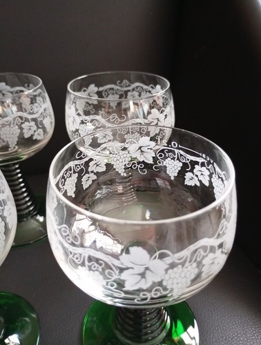 LOT DE 6 VERRES A VIN BLANC 0.2 L ALSACE A DECOR ROEMER ROHMER" ARC ETAT NEUF - Picture 5 of 22
