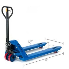 Premium Narrow Fork Manual Pallet Jack, 6600 lb. Capacity, 21"W x 36"L Forks