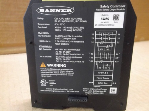 XS2RO Banner NUOVO In Scatola Relè di Sicurezza Controller Espansione 85075 - Foto 3 di 4