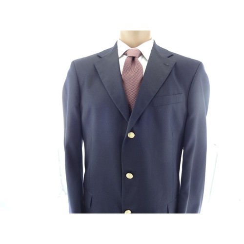 T.Harris Men's single breast 100%wool Suit jacket Blazer Golden buttons Navy 42L - Picture 3 of 16
