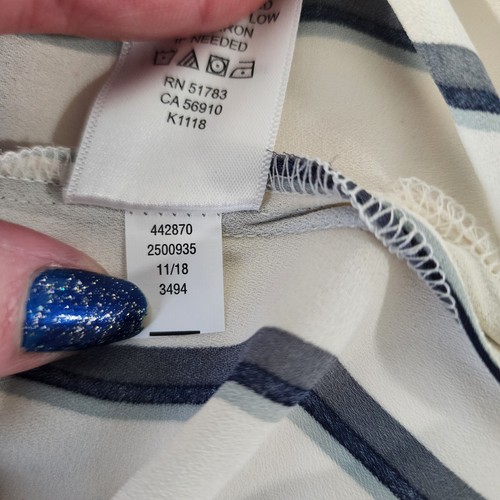 Maurice's Top Women's Size Medium Spaghetti Strap Camisole White & Blue Stripe - Bild 5 von 9