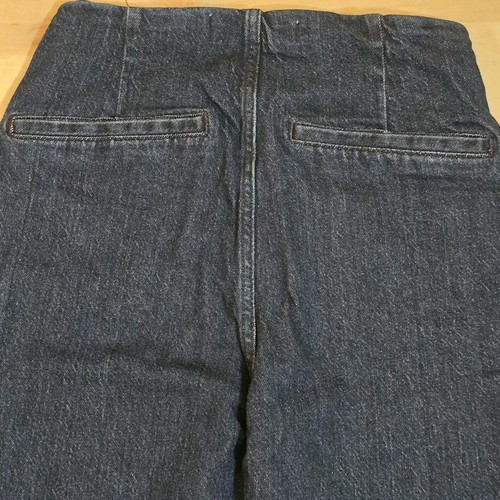 Zara Women's Patch Pockets Marine Straight Wide Leg Dark Wash Retro Jeans Size 4 - Picture 11 of 14