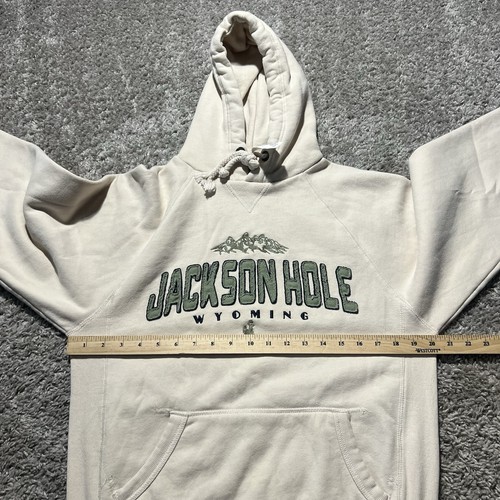 NWT Jackson Hole Small Hoodie White Wyoming Moose Tetons Green Retro Vtg - Picture 7 of 7