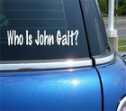 WHO IS JOHN GALT DECAL STICKER HERO BOOK INDIVIDUAL OBJECTIVISM CAR TRUCK