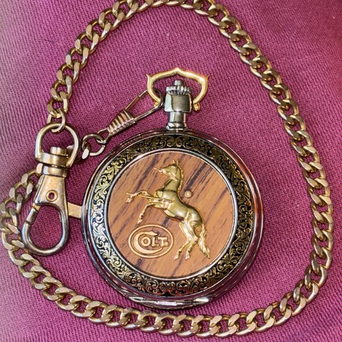 Vintage Franklin Mint Army Colt .45 Peacemaker Taschenuhr RAR ohne Batterie ungeprüft - Bild 8 von 8